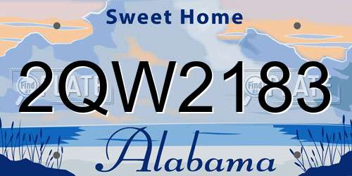 2QW2183 Alabama License Plate