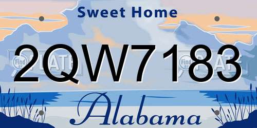 2QW7183 Alabama License Plate