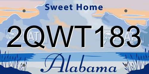 2QWT183 Alabama License Plate