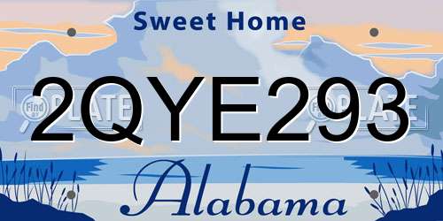 2QYE293 Alabama License Plate