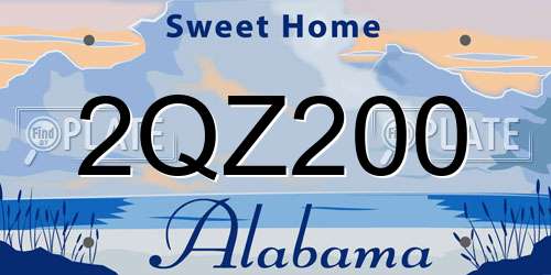 2QZ200 Alabama License Plate