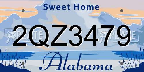 2QZ3479 Alabama License Plate