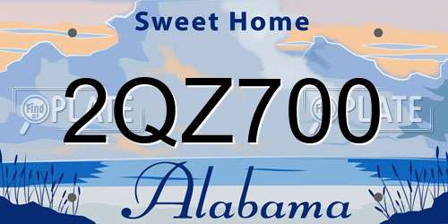 2QZ700 Alabama License Plate