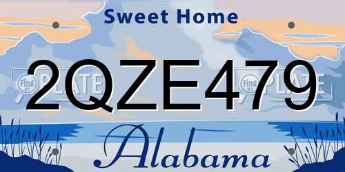 2QZE479 Alabama License Plate