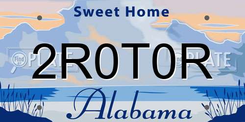 2R0T0R Alabama License Plate
