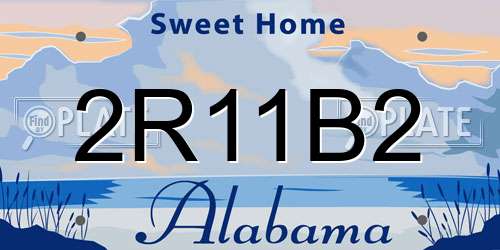 2R11B2 Alabama License Plate
