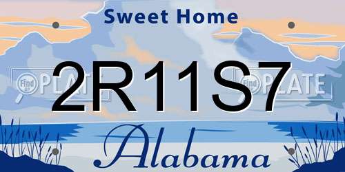 2R11S7 Alabama License Plate