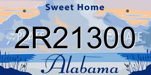 2R21300 Alabama License Plate