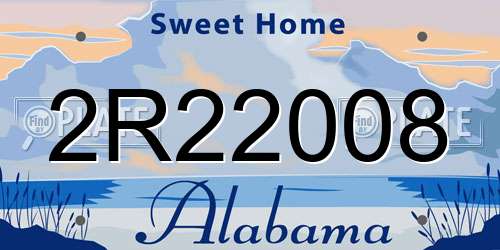 2R22008 Alabama License Plate