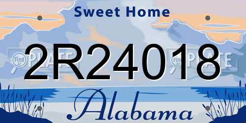 2R24018 Alabama License Plate