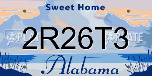 2R26T3 Alabama License Plate