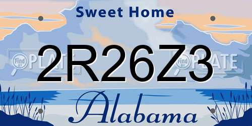 2R26Z3 Alabama License Plate