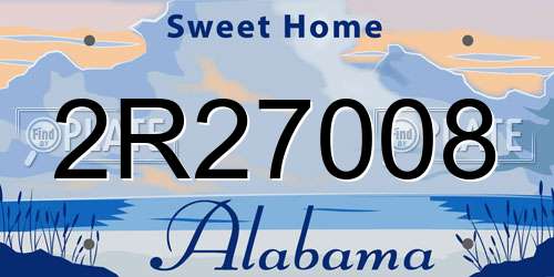 2R27008 Alabama License Plate