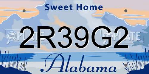 2R39G2 Alabama License Plate