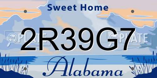 2R39G7 Alabama License Plate