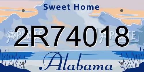 2R74018 Alabama License Plate