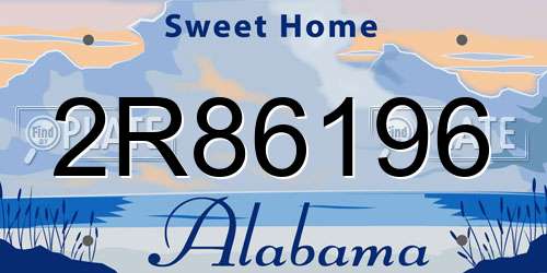 2R86196 Alabama License Plate