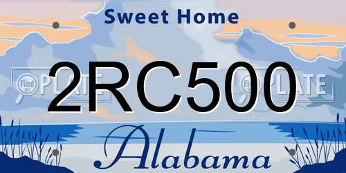 2RC500 Alabama License Plate