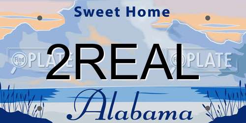 2REAL Alabama License Plate