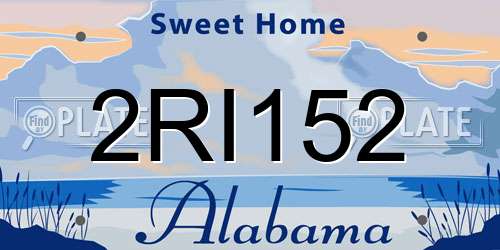 2RI152 Alabama License Plate