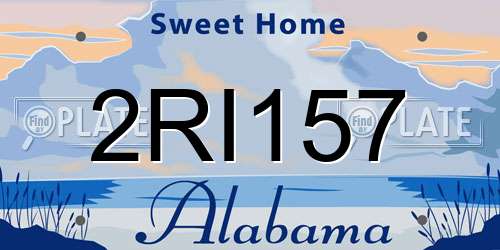 2RI157 Alabama License Plate