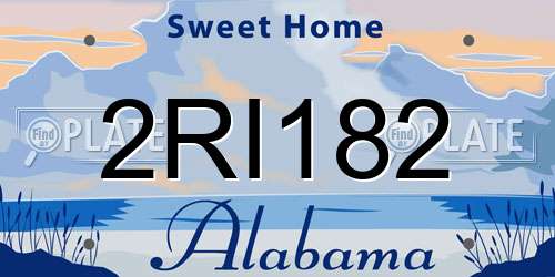 2RI182 Alabama License Plate