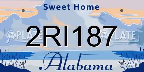 2RI187 Alabama License Plate