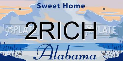 2RICH Alabama License Plate