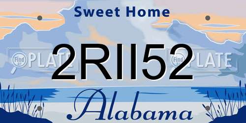 2RII52 Alabama License Plate