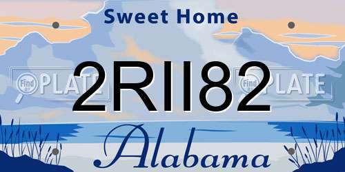 2RII82 Alabama License Plate