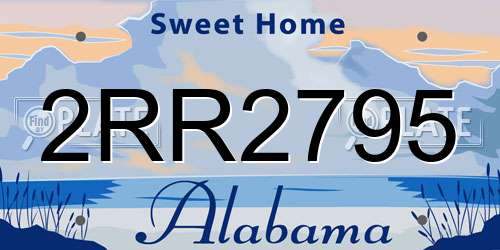 2RR2795 Alabama License Plate