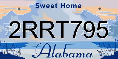 2RRT795 Alabama License Plate