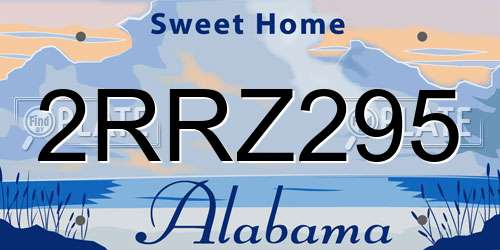 2RRZ295 Alabama License Plate