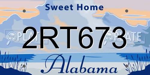 2RT673 Alabama License Plate