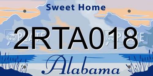 2RTA018 Alabama License Plate