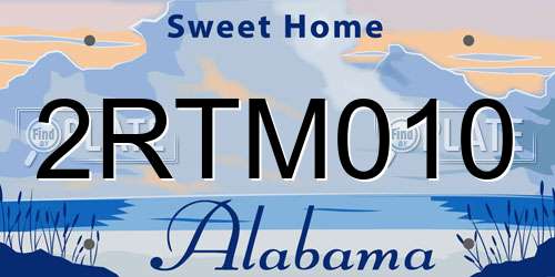 2RTM010 Alabama License Plate