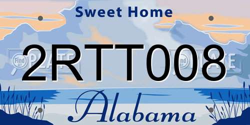 2RTT008 Alabama License Plate