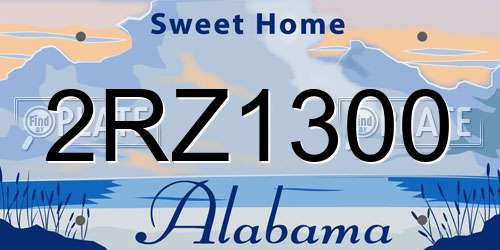 2RZ1300 Alabama License Plate