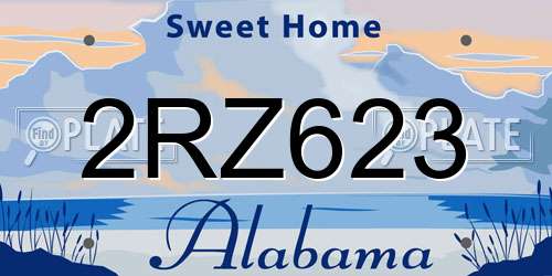2RZ623 Alabama License Plate