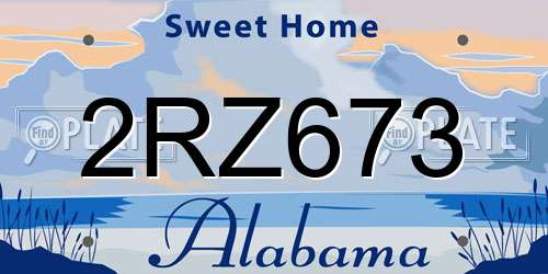 2RZ673 Alabama License Plate