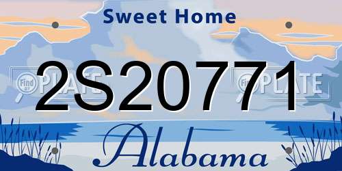 2S20771 Alabama License Plate
