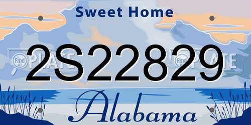 2S22829 Alabama License Plate