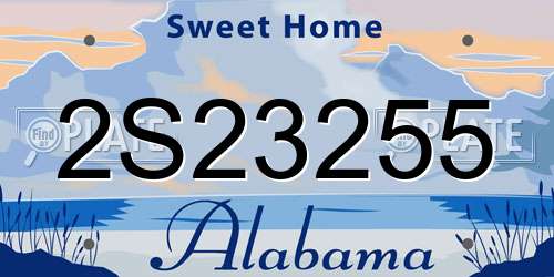 2S23255 Alabama License Plate