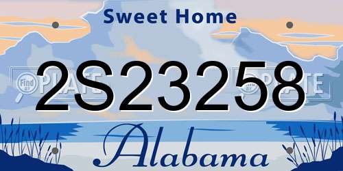 2S23258 Alabama License Plate
