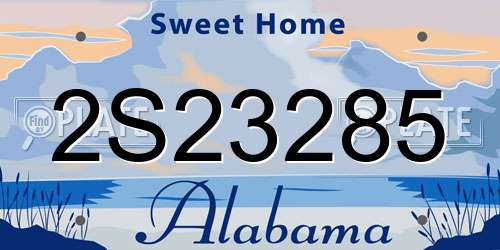 2S23285 Alabama License Plate