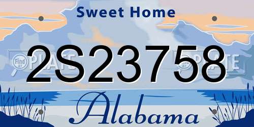 2S23758 Alabama License Plate