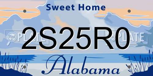 2S25R0 Alabama License Plate