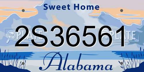2S36561 Alabama License Plate