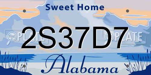 2S37D7 Alabama License Plate
