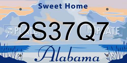 2S37Q7 Alabama License Plate